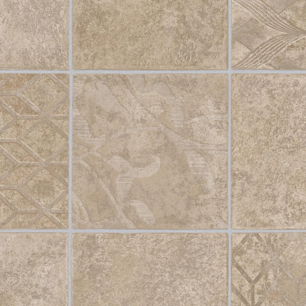 TrafficMASTER Marbella Tile Neutral Residential Vinyl Sheet, Sold By 13.2 Ft. Wide X Custom Length 3 TrafficMASTER Marbella Tile Neutral Residential Vinyl Sheet, Sold By 13.2 Ft. Wide X Custom Length