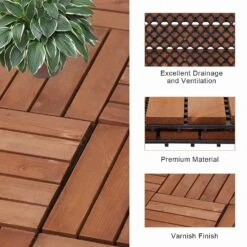 Kinbor 12'' X 12'' Patio Pavers Wood Interlocking Flooring Deck 10 Packs Tiles Brown Painted -Home Flooring Store 0aaa12bc bba7 421c 8d07 048441c2a599.b7fd451976c2ce36847d8d2dab4c5d94 1800x1800