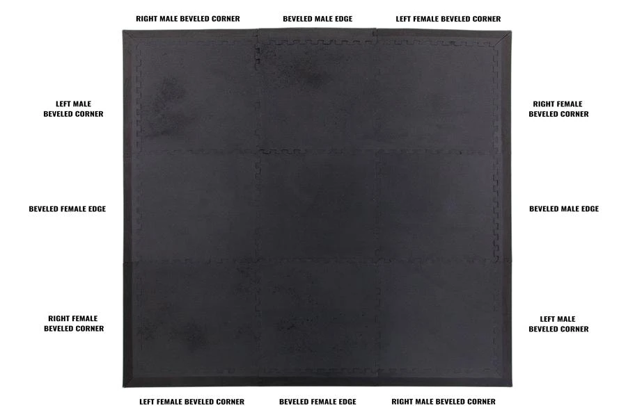 FlooringInc 2'x2' Jumbo Soft Foam Tiles (1 Black Grey) - Great For MMA Flooring, Kid's Flooring, Gym Flooring 5 FlooringInc 2'x2' Jumbo Soft Foam Tiles (1 Black Grey) - Great For MMA Flooring, Kid's Flooring, Gym Flooring - Image 3