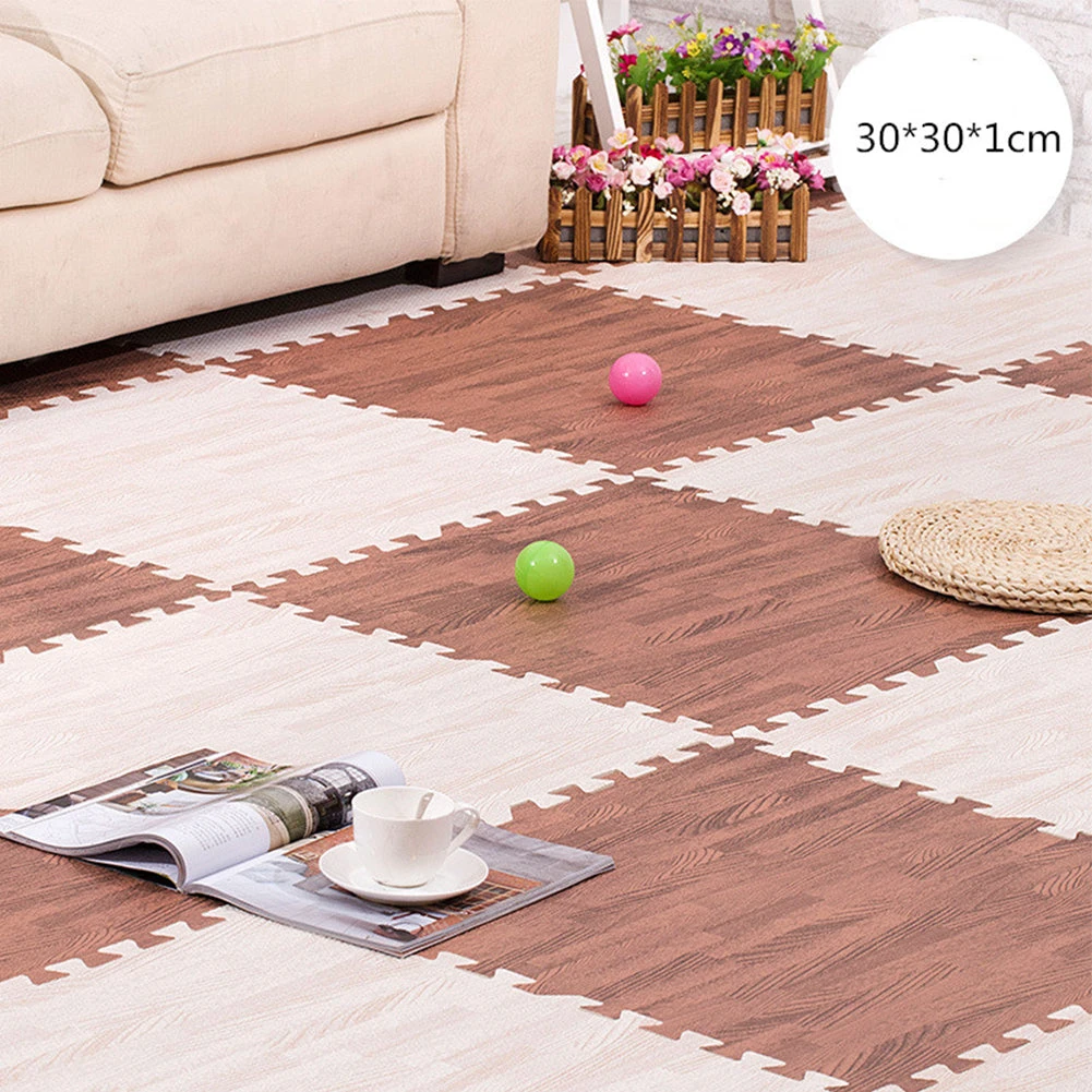 30x30cm Waterproof Wooden Grain Sound Insulation Nonslip Creeping Mat For Kids Dark Wood Grain 30x30x1.0cm 8 30x30cm Waterproof Wooden Grain Sound Insulation Nonslip Creeping Mat For Kids Dark Wood Grain 30x30x1.0cm - Image 6