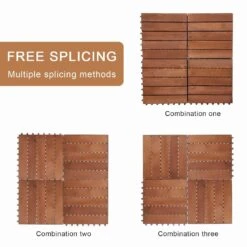 Kinbor 12'' X 12'' Patio Pavers Wood Interlocking Flooring Deck 10 Packs Tiles Brown Painted -Home Flooring Store 1d40499f 6961 4de4 b07d 2fe5bea0a962.734f4144908e2dbe5932682b3f61352b 1800x1800