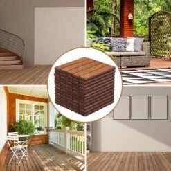 Kinbor 12'' X 12'' Patio Pavers Wood Interlocking Flooring Deck 10 Packs Tiles Brown Painted -Home Flooring Store 1e7f59c7 7db0 4ac0 9e3b d16af201a342.8096799f498ab023f77e53d78c12e805 1800x1800