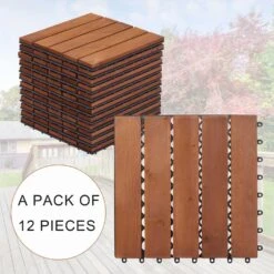 Kinbor 12'' X 12'' Patio Pavers Wood Interlocking Flooring Deck 10 Packs Tiles Brown Painted -Home Flooring Store 217d77e2 6267 430b a53d 8e8760db5c6f.6c12ef1ef34f1b9fb71533567e76c171 1800x1800