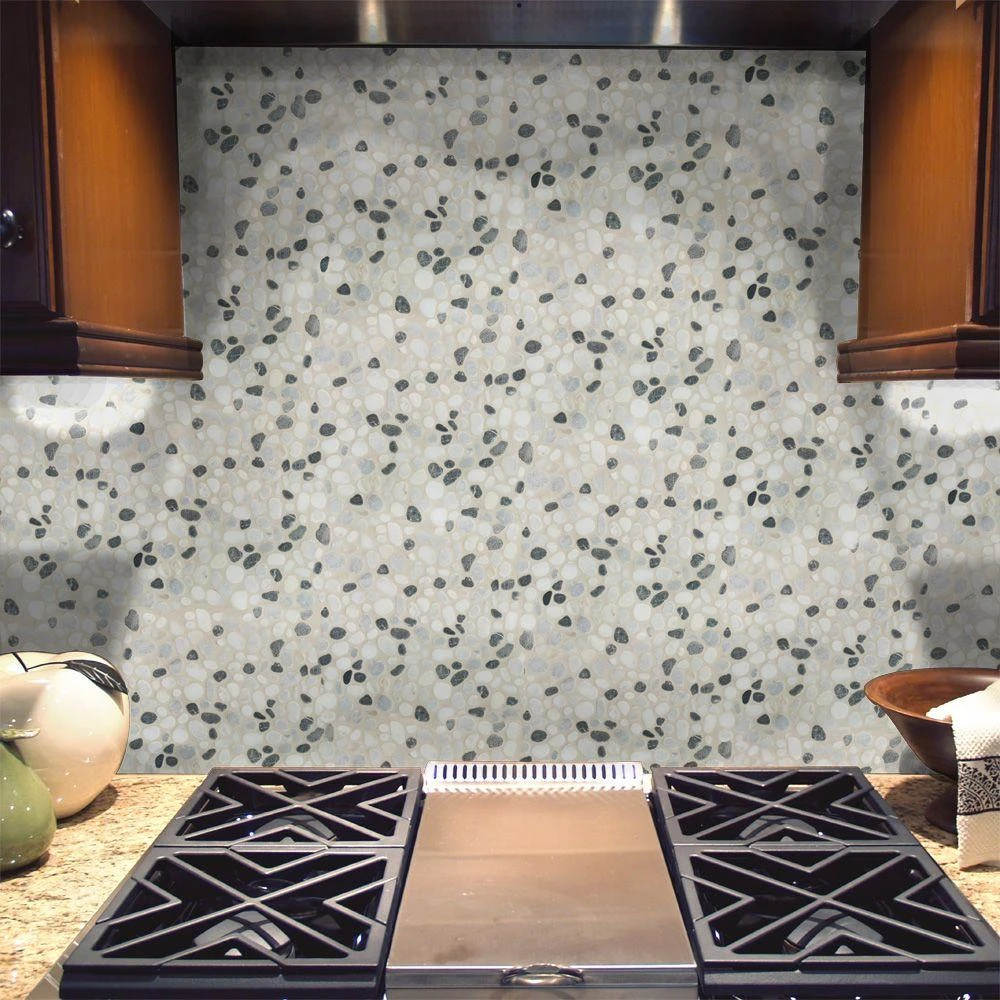 Jeffrey Court Carrara River Rocks 11.625 In. X 11.625 In. X 10.5 Mm Marble Mosaic Floor And Wall Tile 4 Jeffrey Court Carrara River Rocks 11.625 In. X 11.625 In. X 10.5 Mm Marble Mosaic Floor And Wall Tile - Image 2