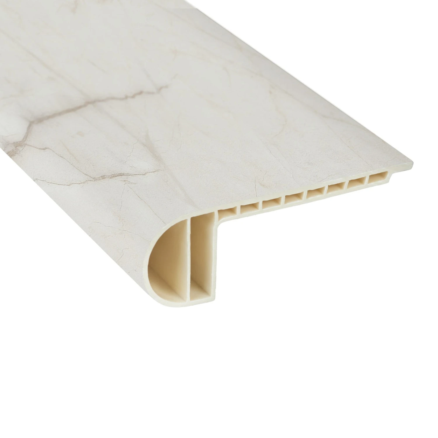 SMARTCORE Pro Morning Light Marble 4.5-in X 94.48-in Vinyl Floor Flush Stairnose 3 SMARTCORE Pro Morning Light Marble 4.5-in X 94.48-in Vinyl Floor Flush Stairnose