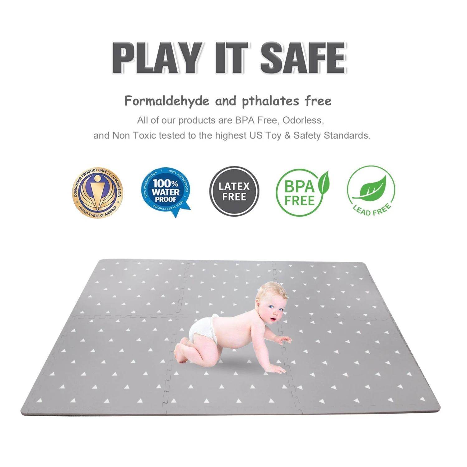 Baby Play Mat With Fence - Extra Large (4FT X 6FT), Non Toxic Foam Puzzle Floor Mat For Kids Toddler 10 Baby Play Mat With Fence - Extra Large (4FT X 6FT), Non Toxic Foam Puzzle Floor Mat For Kids Toddler - Image 8