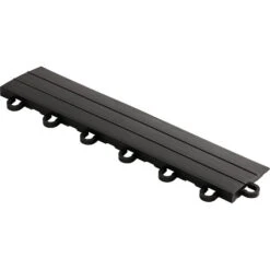 Swisstrax 2.75 In. X 12 In. Jet Black Looped Polypropylene Ramp Edging For Diamondtrax Home Modular Flooring (10-Pack)