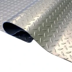 FlooringInc Standard Grade 5ftx17ft Diamond Pattern Nitro Garage Flooring Roll Out Protecting Mats, Stainless Steel