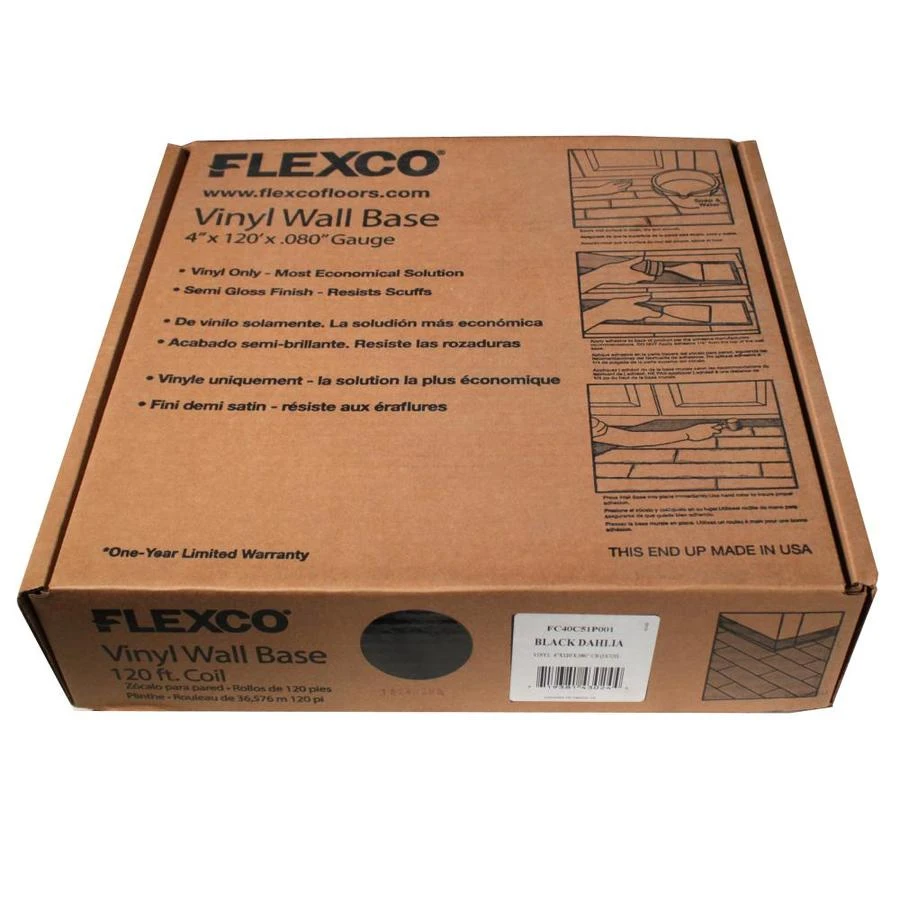 Flexco 4-in X 4-in Vinyl Floor Base 6 Flexco 4-in X 4-in Vinyl Floor Base - Image 4