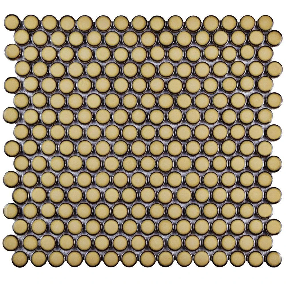 Merola Tile Hudson Penny Round Matte Black 12 In. X 12-5/8 In. X 5 Mm Porcelain Mosaic Tile (10.74 Sq. Ft. / Case) 11 Merola Tile Hudson Penny Round Matte Black 12 In. X 12-5/8 In. X 5 Mm Porcelain Mosaic Tile (10.74 Sq. Ft. / Case) - Image 9