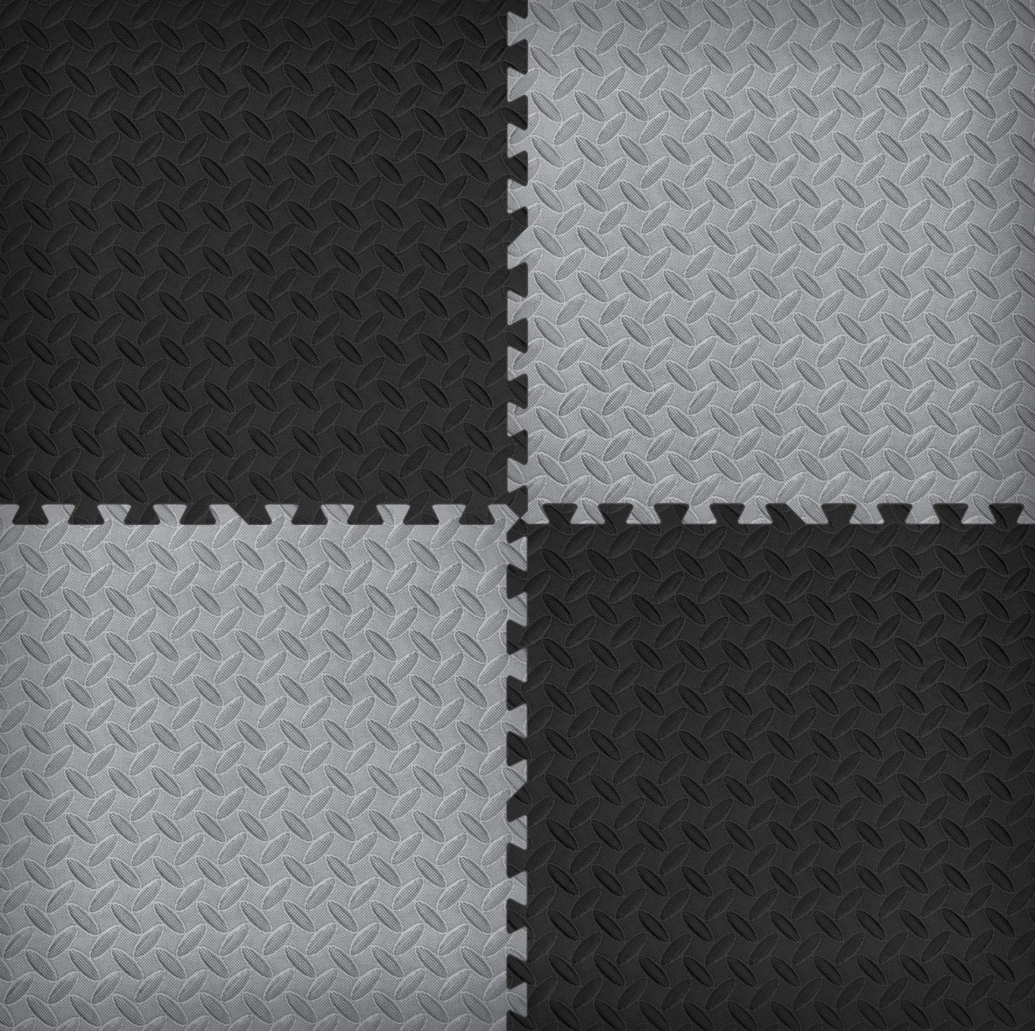 Norsk Black 24 In. X 24 In. EVA Foam Solid Color Diamond Plate Interlocking Tile (36-Tile) 7 Norsk Black 24 In. X 24 In. EVA Foam Solid Color Diamond Plate Interlocking Tile (36-Tile) - Image 5