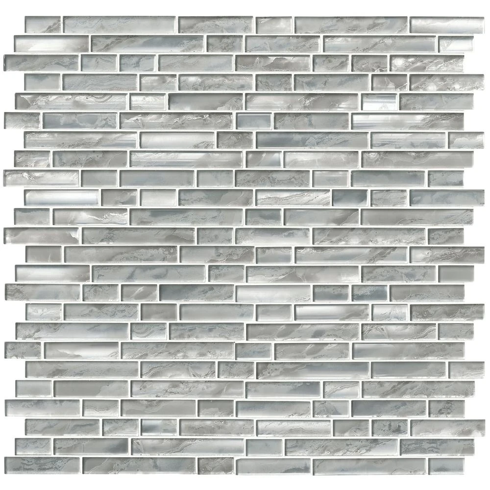MSI Silver Canvas Interlocking 12 In. X 12 In. X 8 Mm Glass Mesh-Mounted Mosaic Tile (10 Sq. Ft. / Case) 5 MSI Silver Canvas Interlocking 12 In. X 12 In. X 8 Mm Glass Mesh-Mounted Mosaic Tile (10 Sq. Ft. / Case) - Image 3