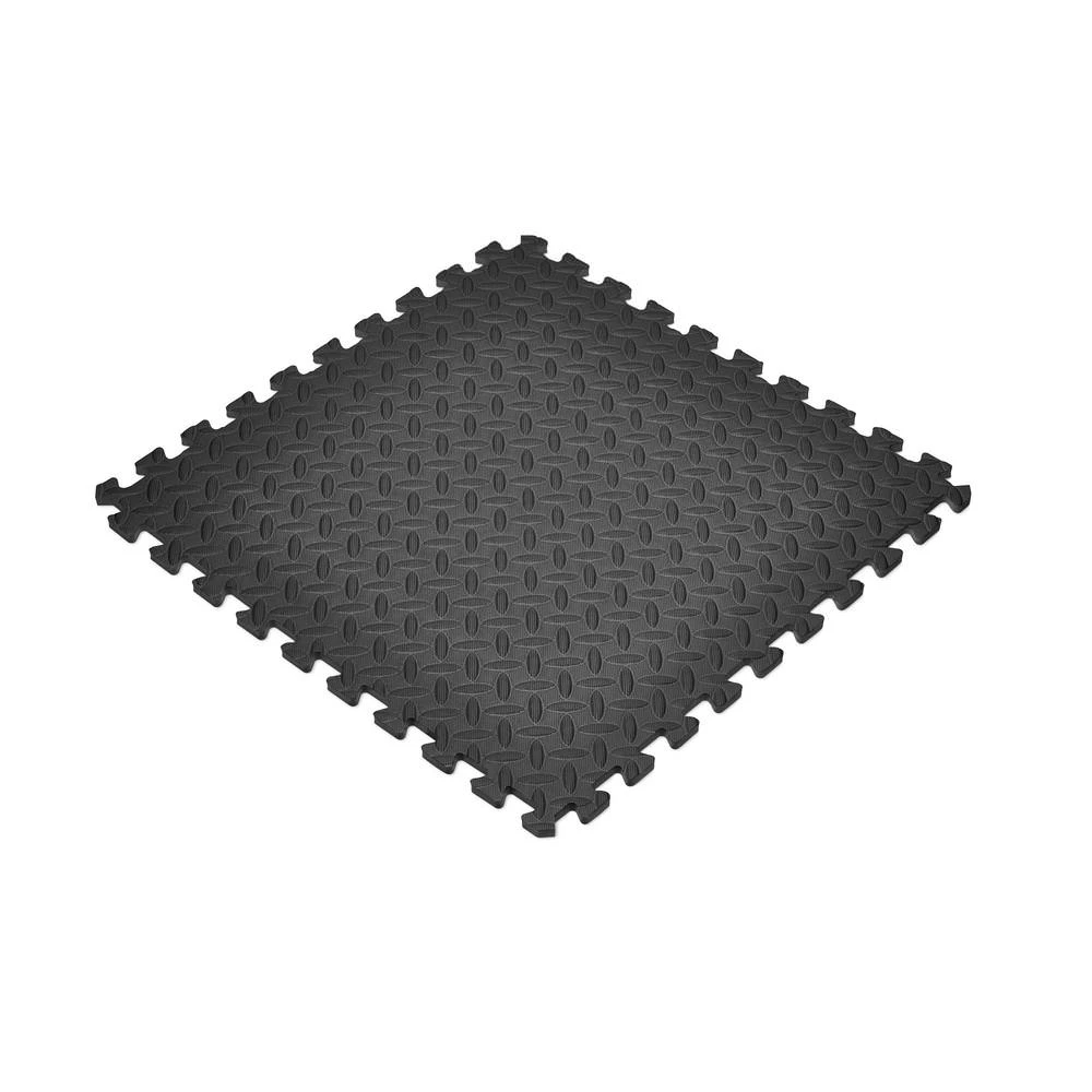 Norsk Black 24 In. X 24 In. EVA Foam Solid Color Diamond Plate Interlocking Tile (36-Tile) 4 Norsk Black 24 In. X 24 In. EVA Foam Solid Color Diamond Plate Interlocking Tile (36-Tile) - Image 2