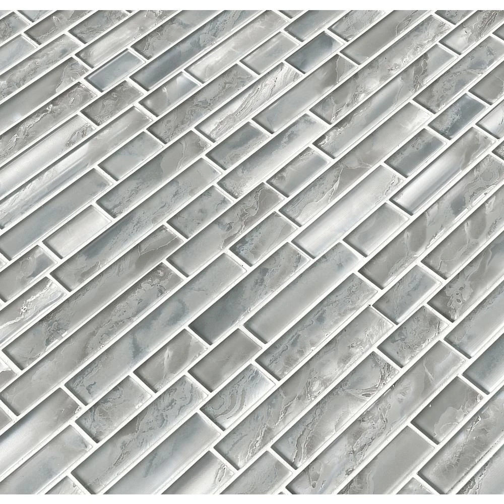 MSI Silver Canvas Interlocking 12 In. X 12 In. X 8 Mm Glass Mesh-Mounted Mosaic Tile (10 Sq. Ft. / Case) 3 MSI Silver Canvas Interlocking 12 In. X 12 In. X 8 Mm Glass Mesh-Mounted Mosaic Tile (10 Sq. Ft. / Case)