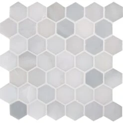 MSI Greecian White Hexagon 12 In. X 11.75 In. X 10mm Polished Marble Mesh-Mounted Mosaic Tile (9.8 Sq. Ft. / Case)