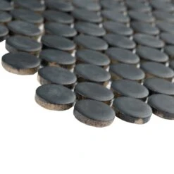 Merola Tile Hudson Penny Round Matte Black 12 In. X 12-5/8 In. X 5 Mm Porcelain Mosaic Tile (10.74 Sq. Ft. / Case) 20 Merola Tile Hudson Penny Round Matte Black 12 In. X 12-5/8 In. X 5 Mm Porcelain Mosaic Tile (10.74 Sq. Ft. / Case) -Home Flooring Store ba7abcda9df8492516d47d389635d1a7 1800x1800