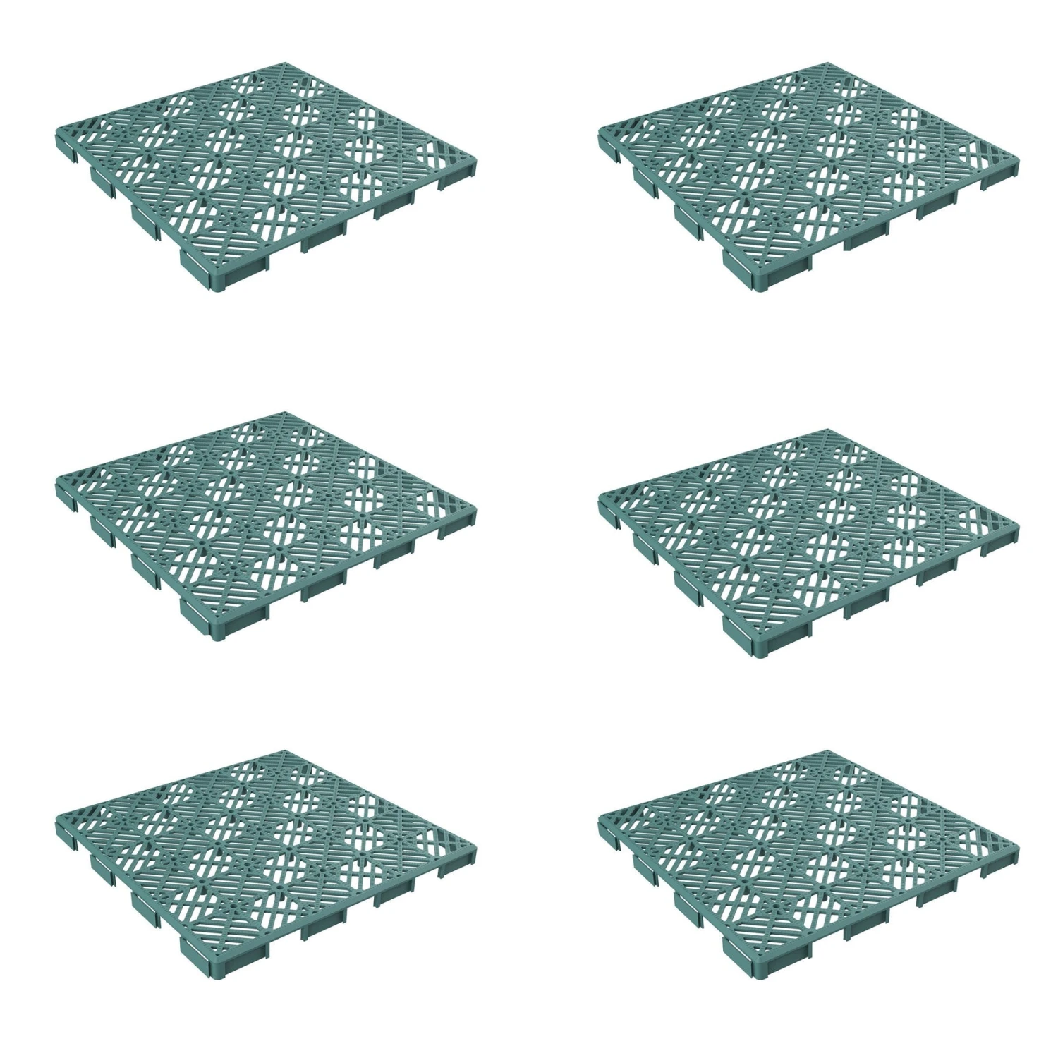 Pure Garden Patio And Deck Tiles, Polypropylene, Diamond Pattern, Set Of 6, Green 3 Pure Garden Patio And Deck Tiles, Polypropylene, Diamond Pattern, Set Of 6, Green