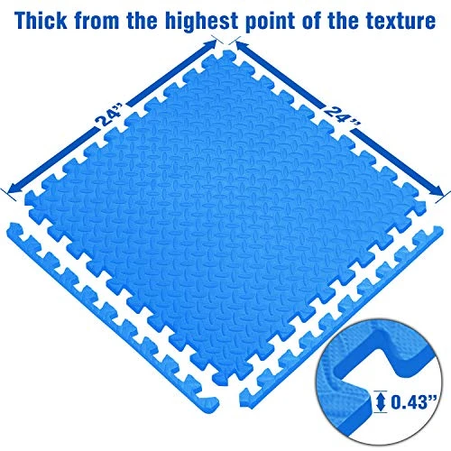 Interlocking Exercise Mat - Blue - 6pc 4 Interlocking Exercise Mat - Blue - 6pc - Image 2