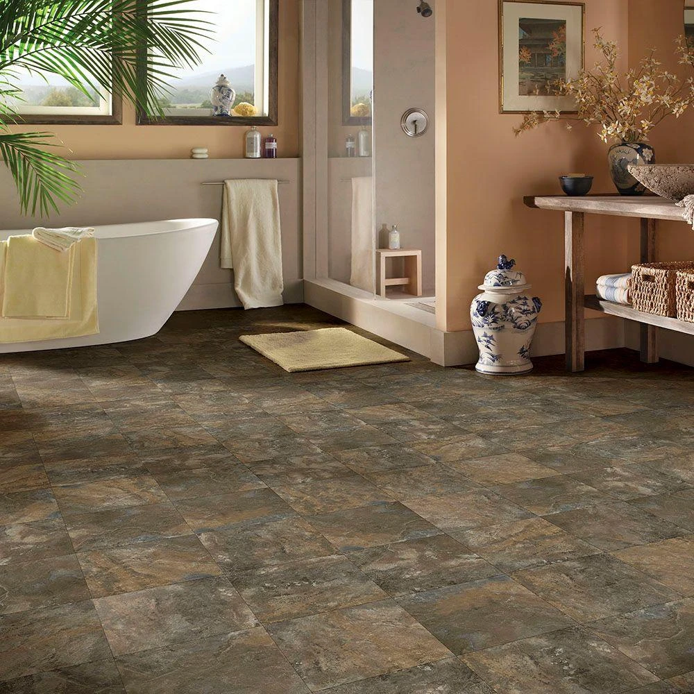 TrafficMaster Dark Grey Slate 12 In. X 12 In. Peel And Stick Vinyl Tile (30 Sq. Ft. / Case) 4 TrafficMaster Dark Grey Slate 12 In. X 12 In. Peel And Stick Vinyl Tile (30 Sq. Ft. / Case) - Image 2