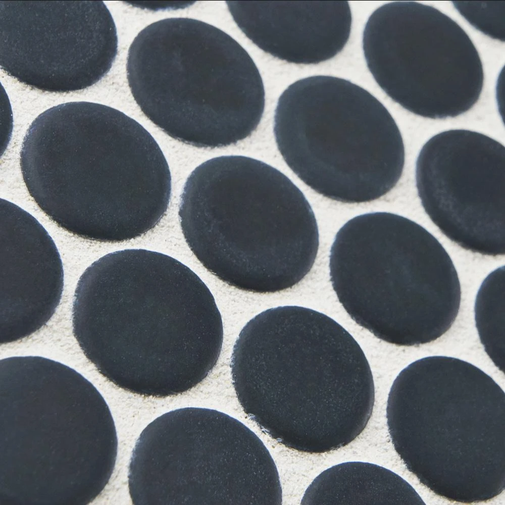 Merola Tile Hudson Penny Round Matte Black 12 In. X 12-5/8 In. X 5 Mm Porcelain Mosaic Tile (10.74 Sq. Ft. / Case) 7 Merola Tile Hudson Penny Round Matte Black 12 In. X 12-5/8 In. X 5 Mm Porcelain Mosaic Tile (10.74 Sq. Ft. / Case) - Image 5