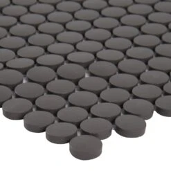 MSI Penny Round Nero 12.32 In. X 11.38 In. X 6mm Matte Porcelain Mesh-Mounted Mosaic Tile (14.4 Sq. Ft./case) -Home Flooring Store f6a0408788f4d5d0f468886ce094b84b 1800x1800